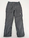 Jack Wolfskin grey outdoor pants with embroidered logo and side zip pocket.