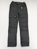 High Mountain black cargo pants with multiple pockets and durable stretch material.