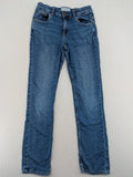 C&A blue straight jeans medium wash 5-pocket style with zipper and button closure