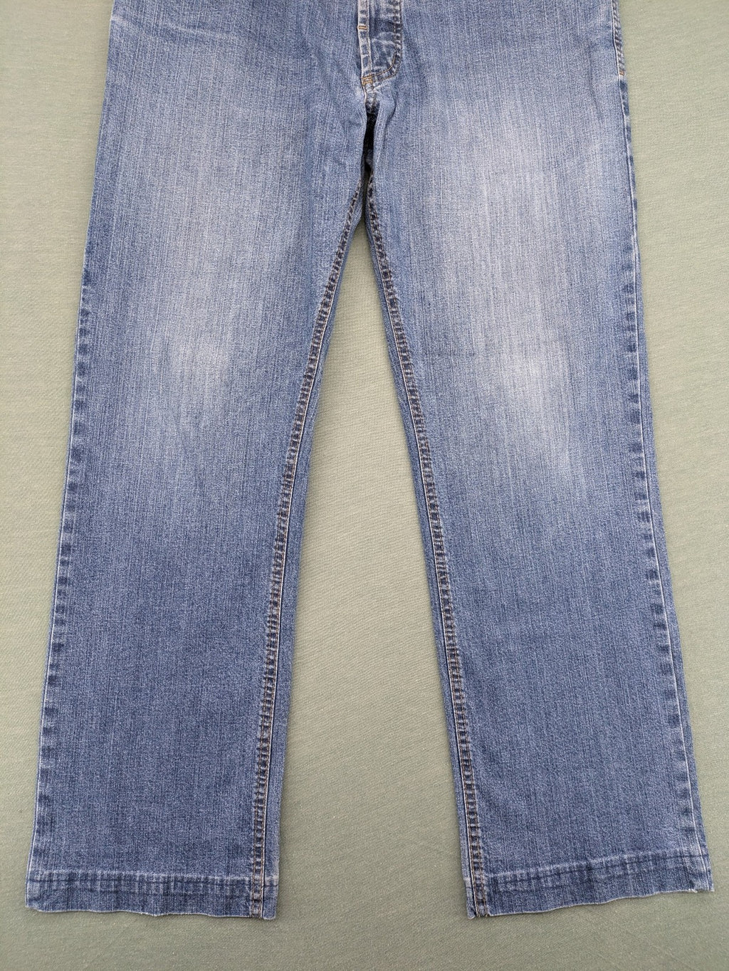 Hattric blue straight jeans durable denim five-pocket design button fly