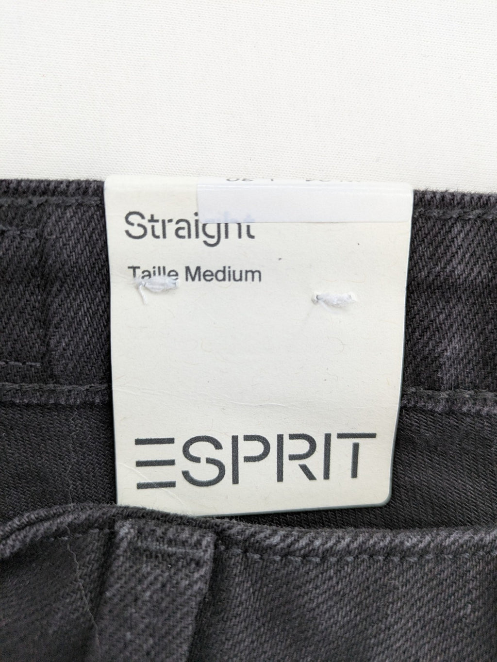 Esprit pink straight jeans medium rise classic design with logo detail.