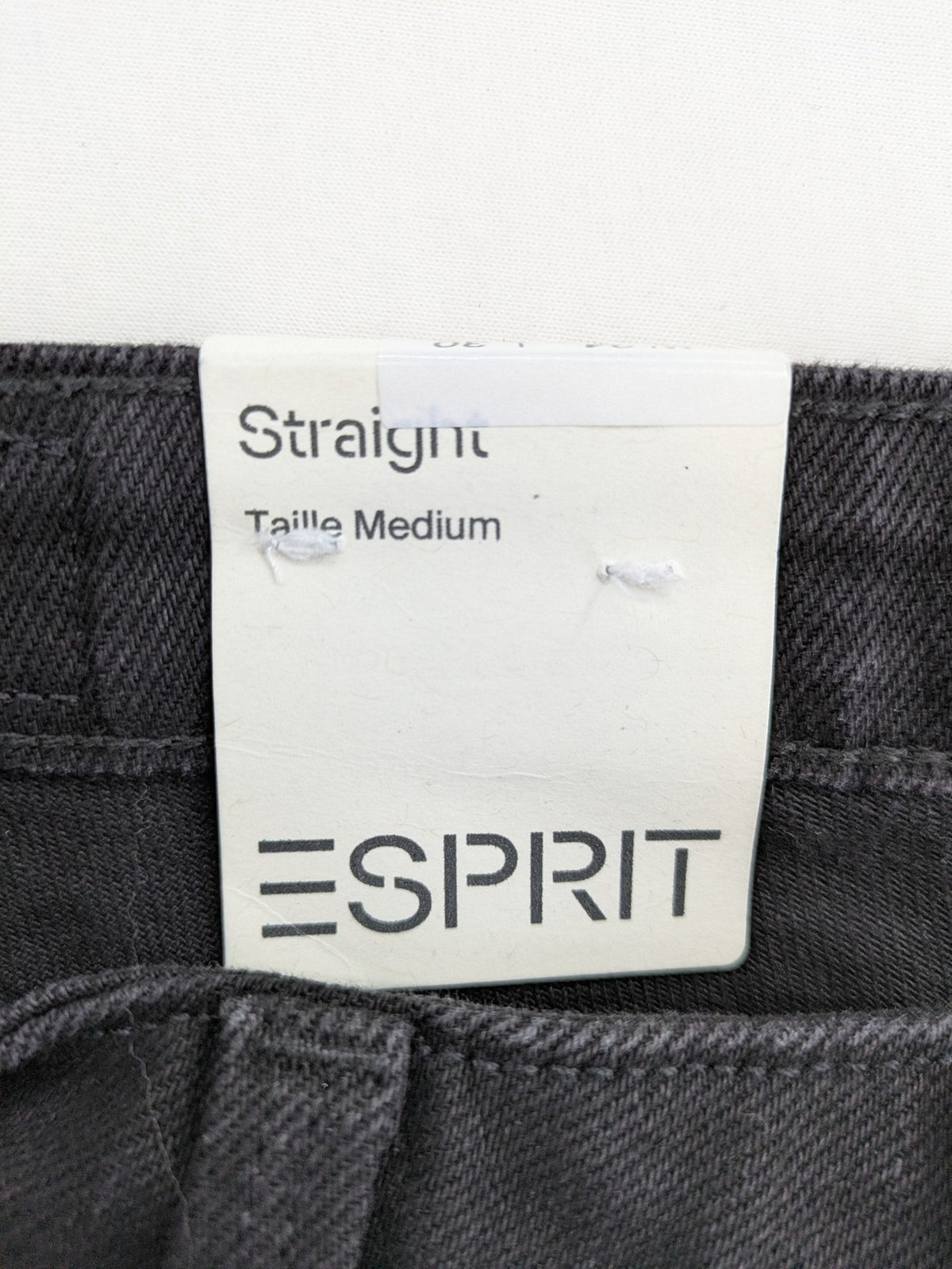 Esprit pink straight jeans medium rise classic design with logo detail.