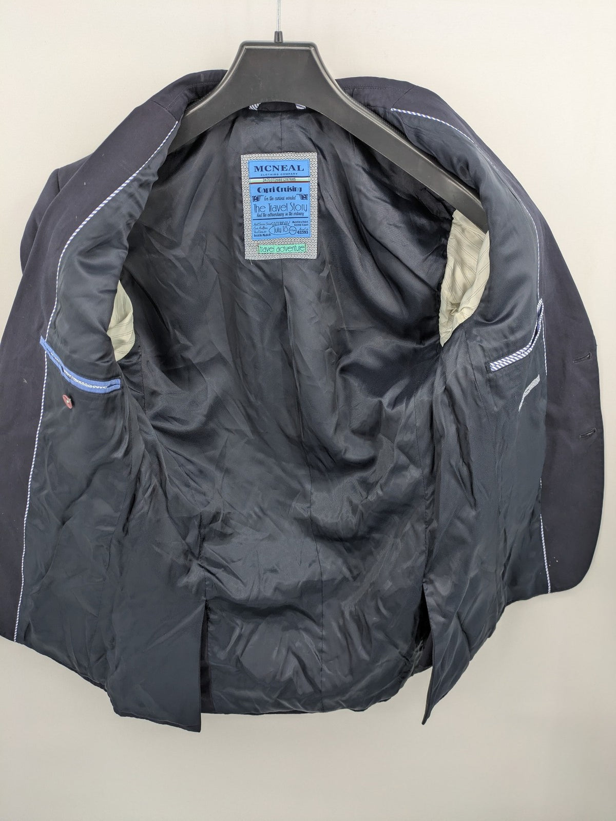 mcneal grey jacket classic cut 100% cotton with unique interior label