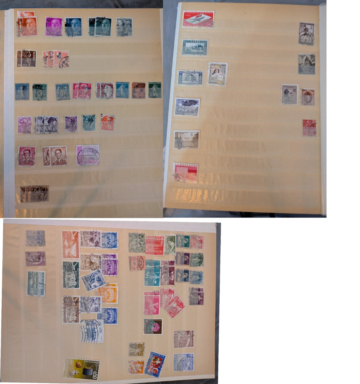 Beige postage stamp album featuring over 1000 stamps from Germany and Europe.