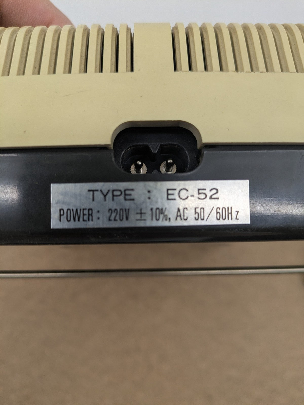 Adler basic calculator beige with colorful keys and retro design, model EC-52.