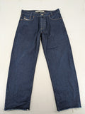 Picaldi blue straight jeans with button fly and frayed hem, 5-pocket design.