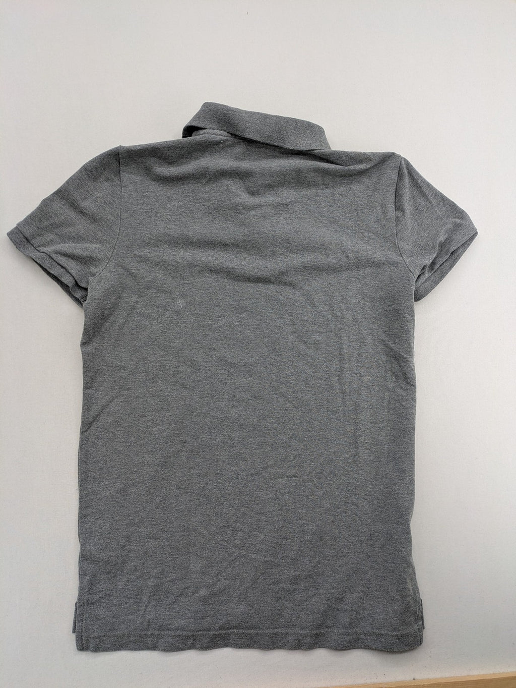American Eagle grey polo shirt slim fit short sleeves embroidered eagle logo