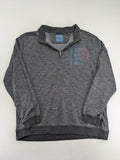 Straight Up grey turtle neck jumper with zip collar and subtle graphic print.