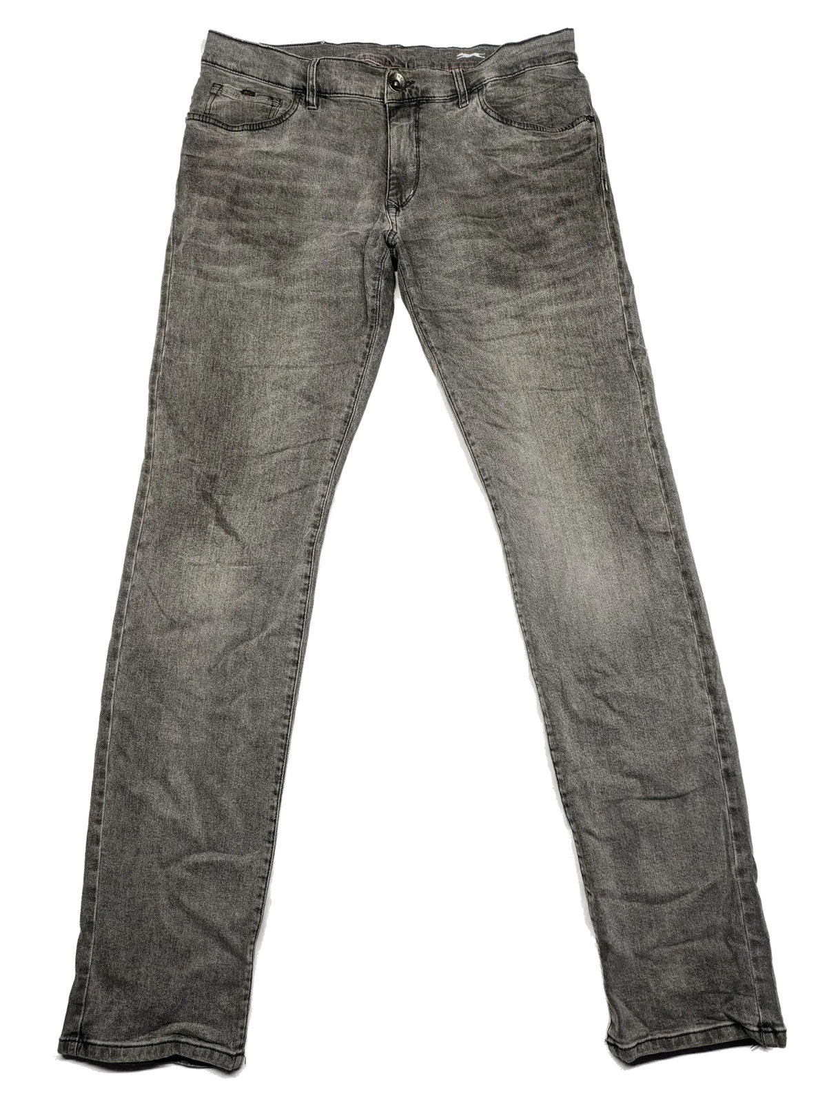 Engbers grey straight jeans stone washed with classic 5-pocket design and used look.