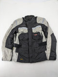 Polo motorcycle jacket cream durable Cordura fabric multiple pockets adjustable straps