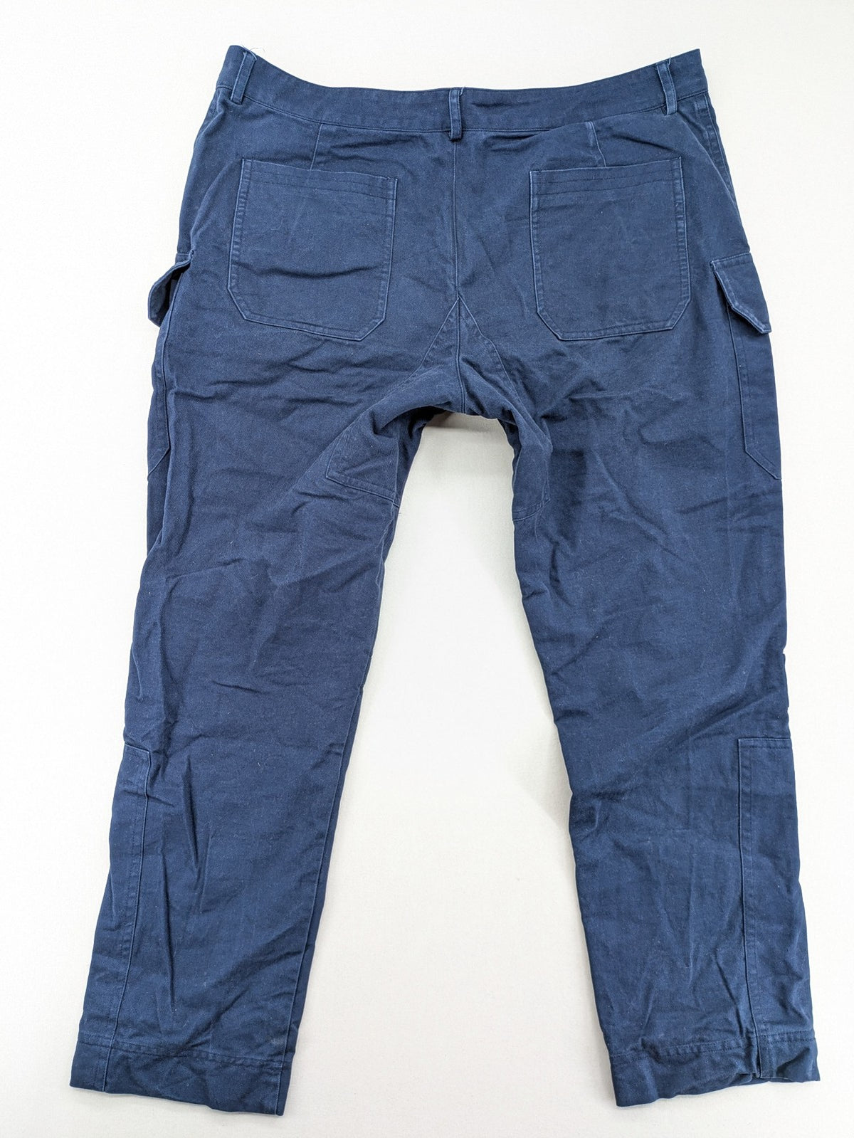 Max & Moi blue cargo pants 100% cotton with buttoned side pockets and classic design.