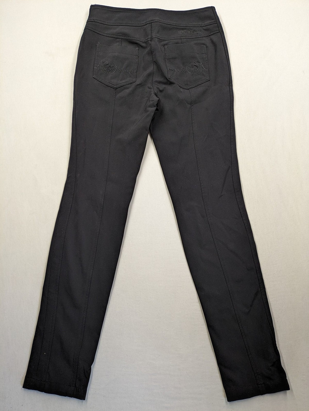 Sportalm Kitzbühel grey pants slim fit with embroidered back pockets and side zipper.