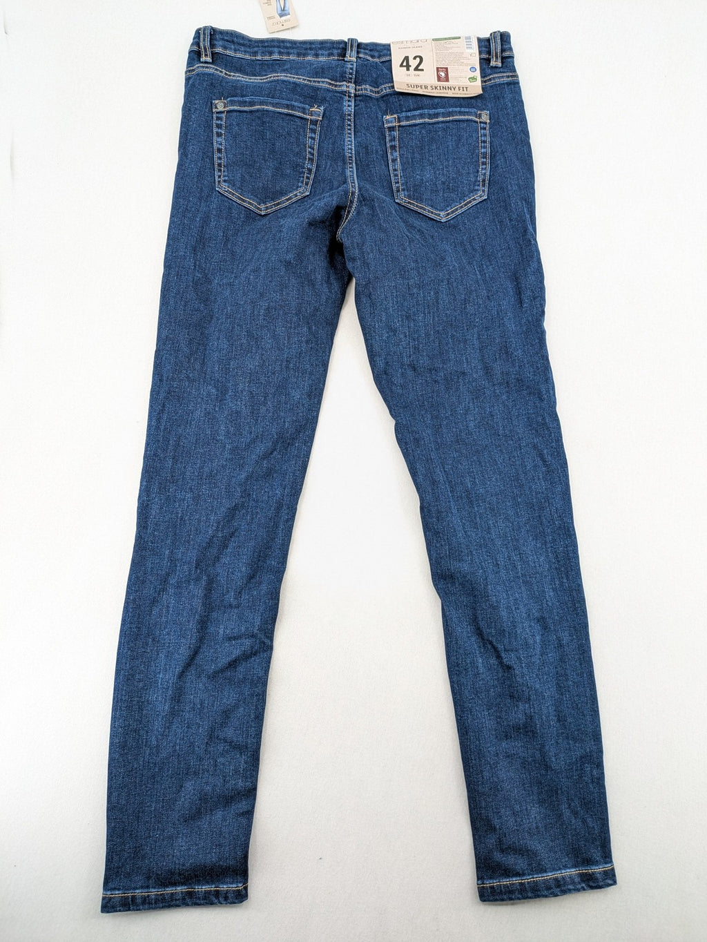 ESMARA blue super skinny jeans with dark wash and stretch denim material.