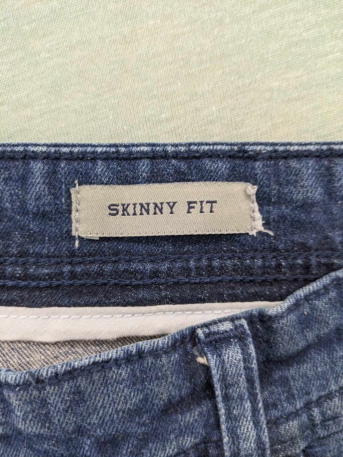 Bros blue skinny fit jeans 5-pocket design stretch denim classic wash