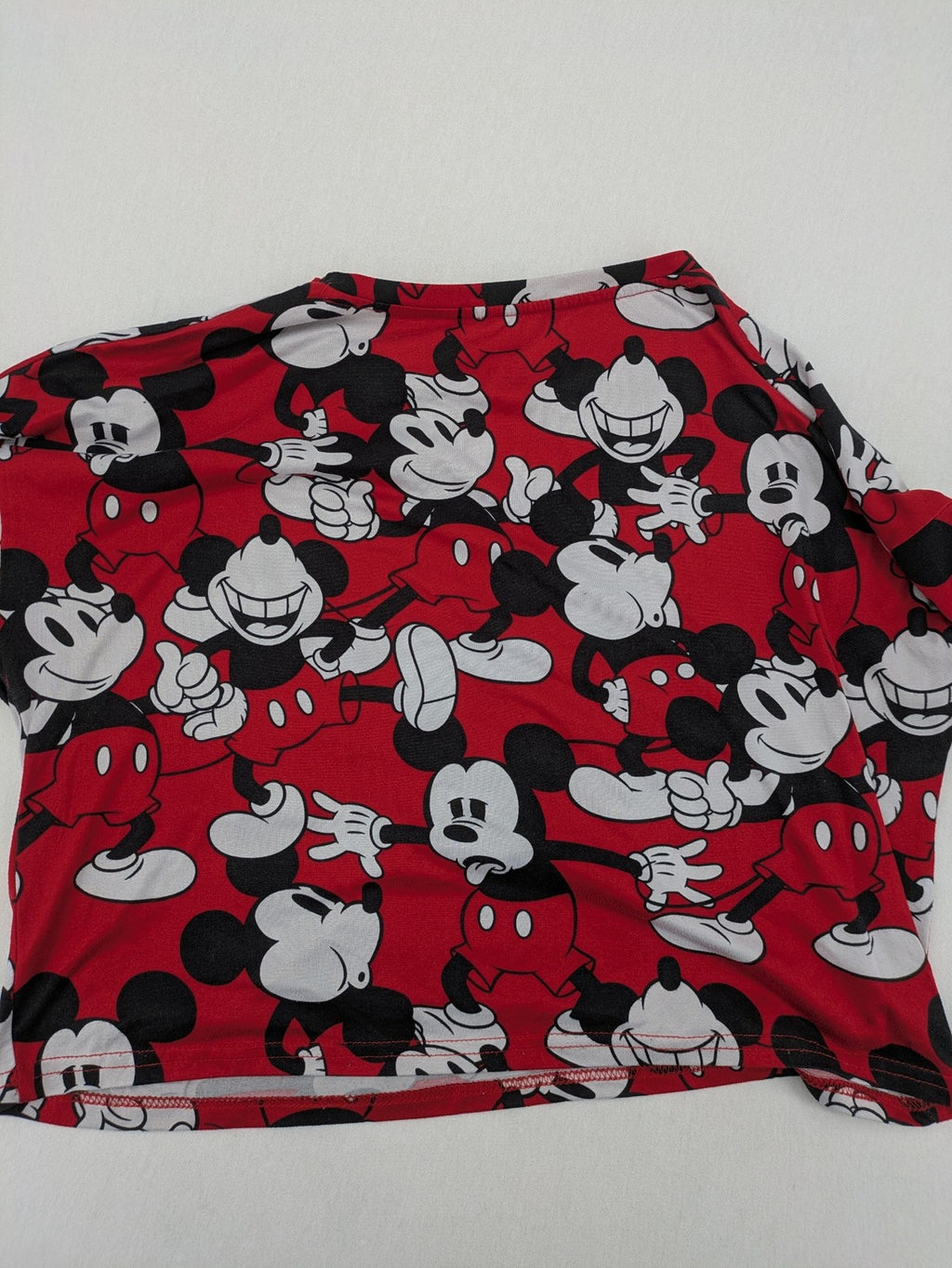 Disney loungewear set red and black with allover Mickey Mouse print and long sleeves.