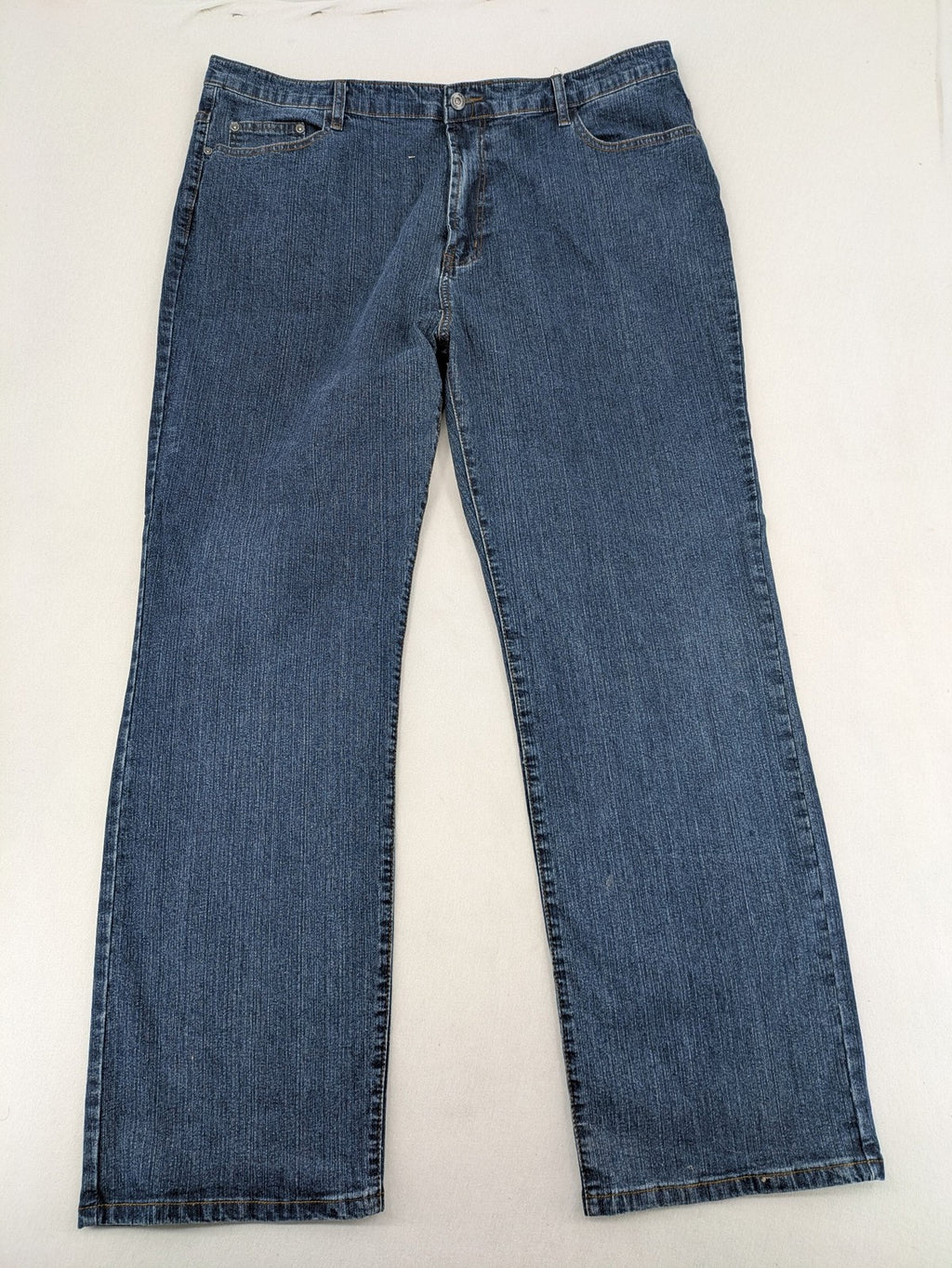 RE&X blue straight jeans medium wash 5-pocket design with stretch denim material