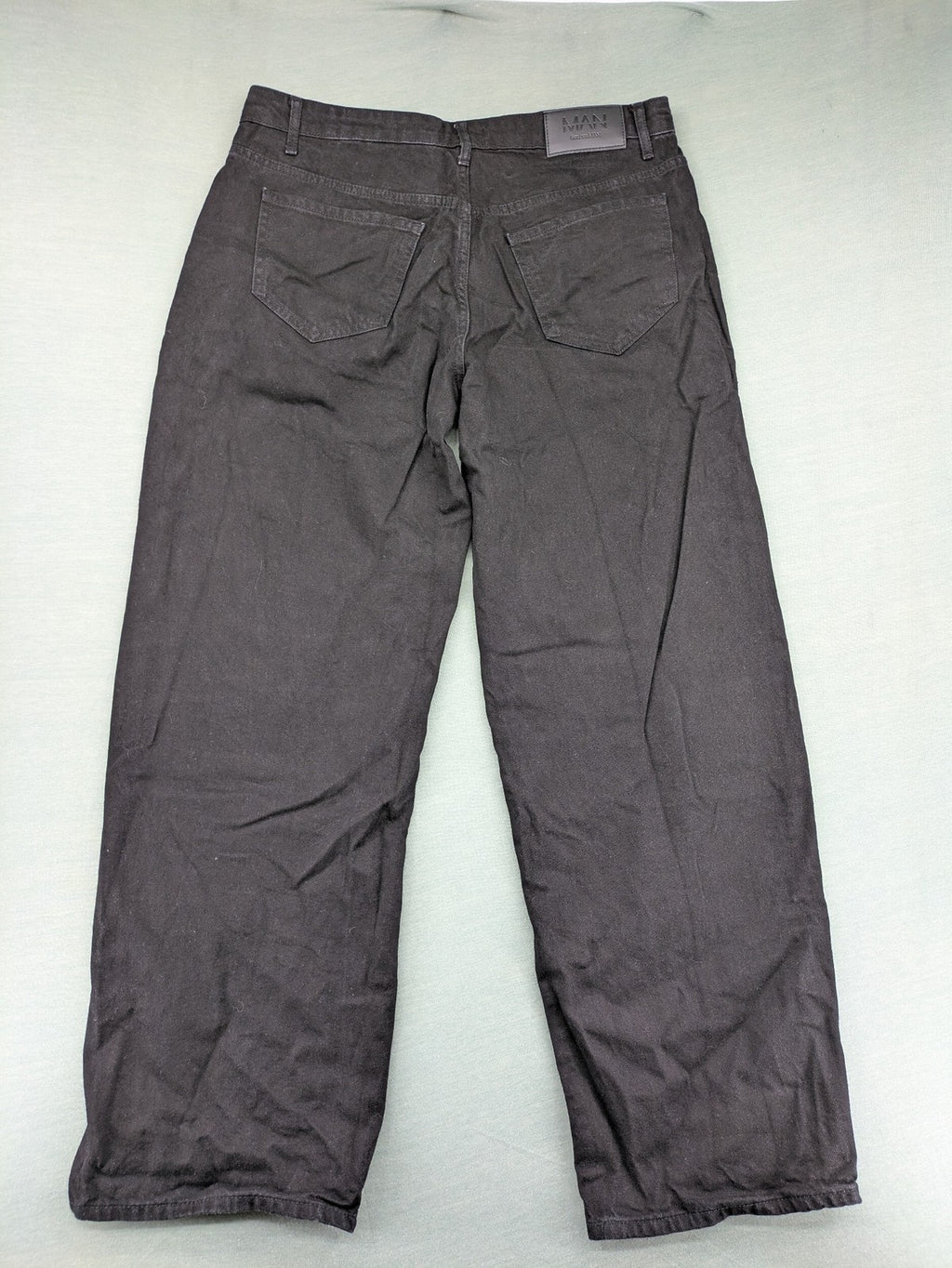 Boohooman grey straight jeans classic five-pocket design button fly 100% cotton denim