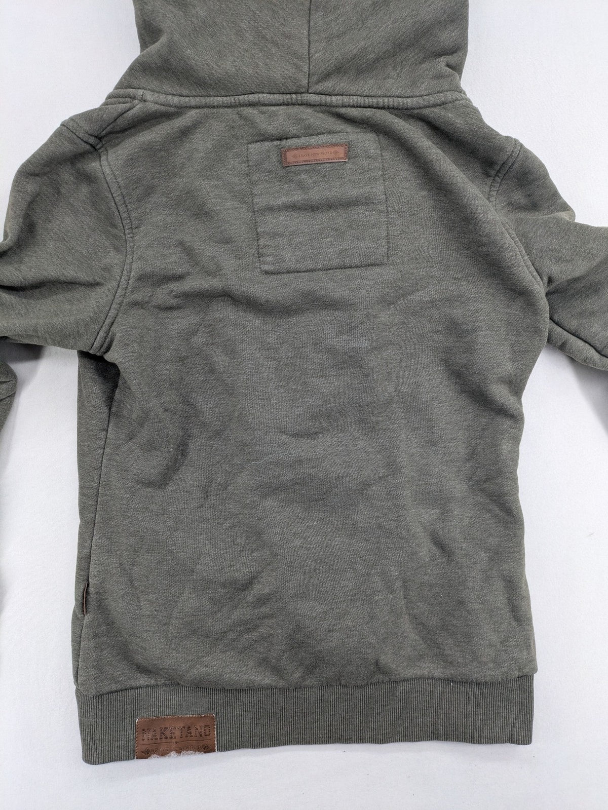 Naketano grey hoodie jacket asymmetrical zipper high collar soft cotton-polyester blend