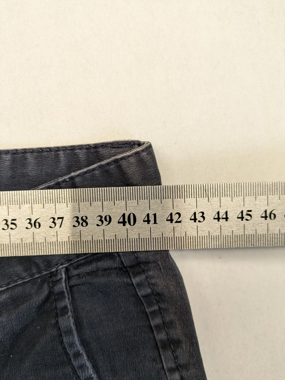 Kariban chino pants washed black cotton blend with front and back pockets.