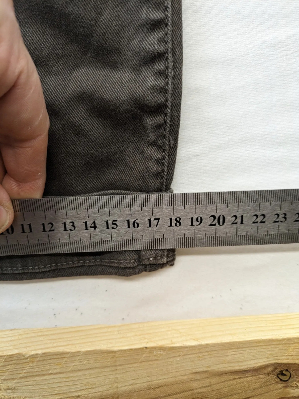 Jacob Cohen black straight jeans with leather logo patch and zip fly, size 32.