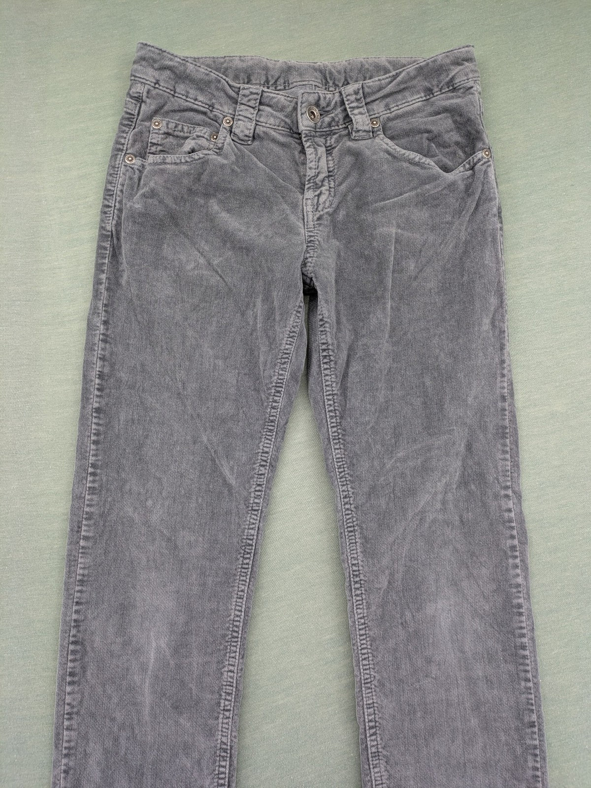 Eddie Pen grey cord pants 5-pocket design stretch cotton fabric
