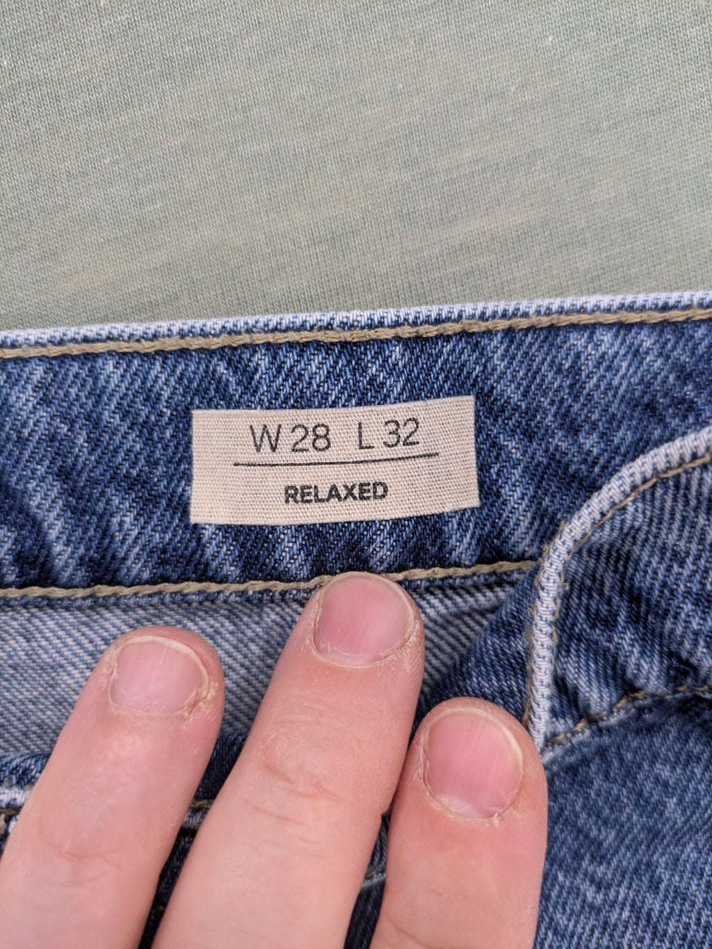 C&A blue straight jeans relaxed fit classic 5-pocket design durable denim material