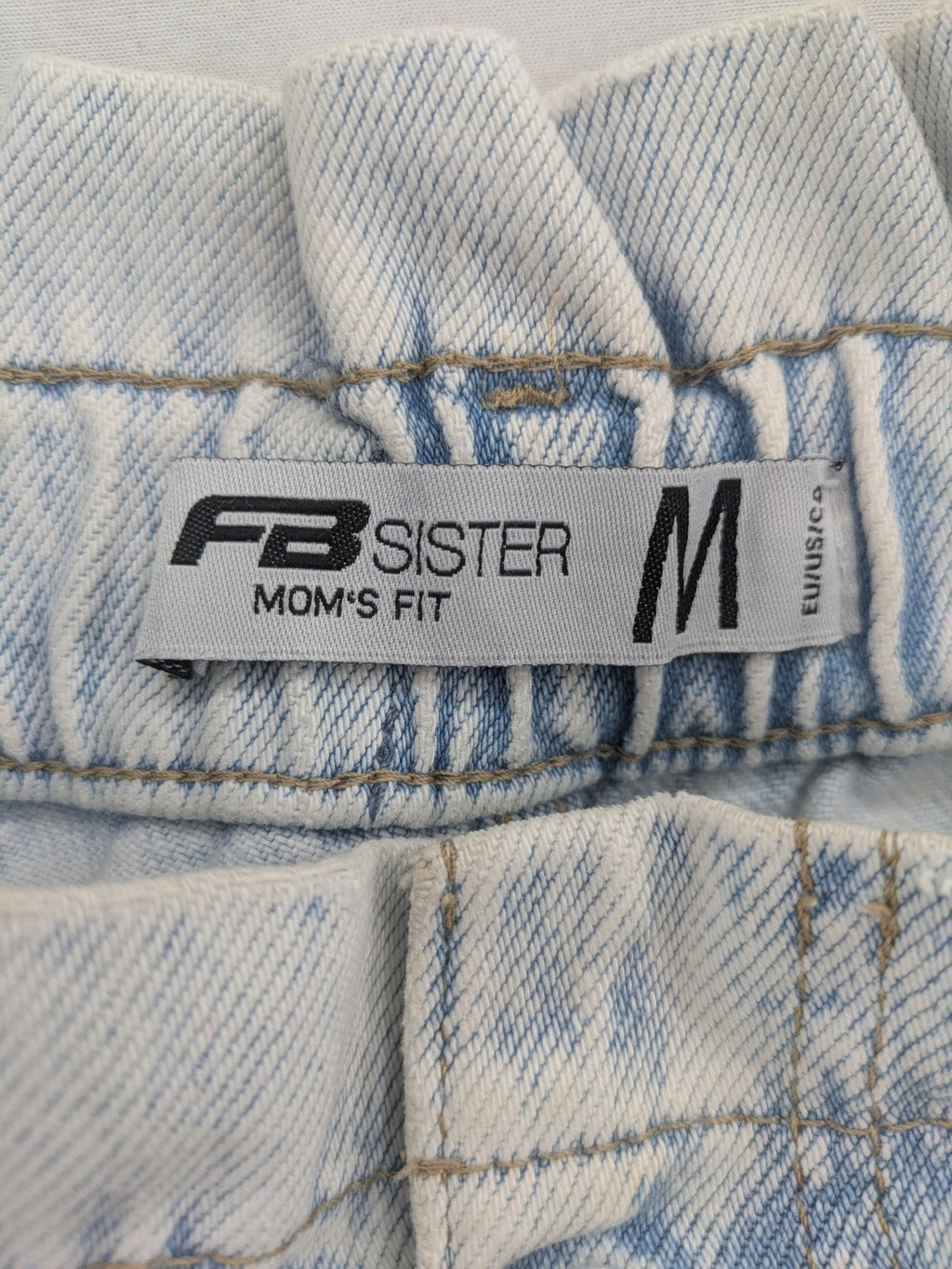 FB Sister blue mom jeans high waist paperbag waistband stonewashed vintage style