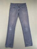 Levi's blue slim fit jeans with faded wash and classic 5-pocket design.