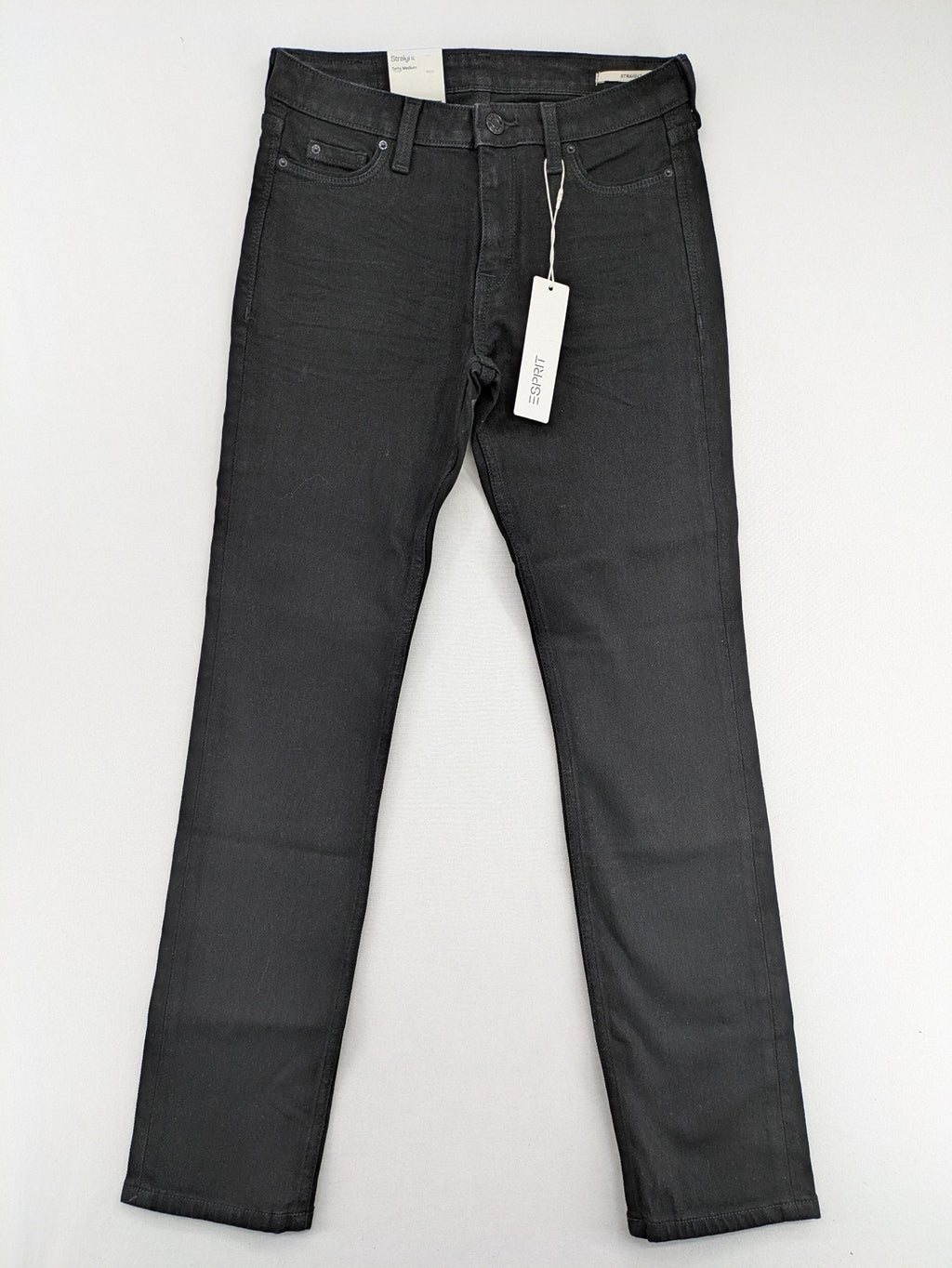 Esprit pink straight jeans medium rise classic design with logo detail.