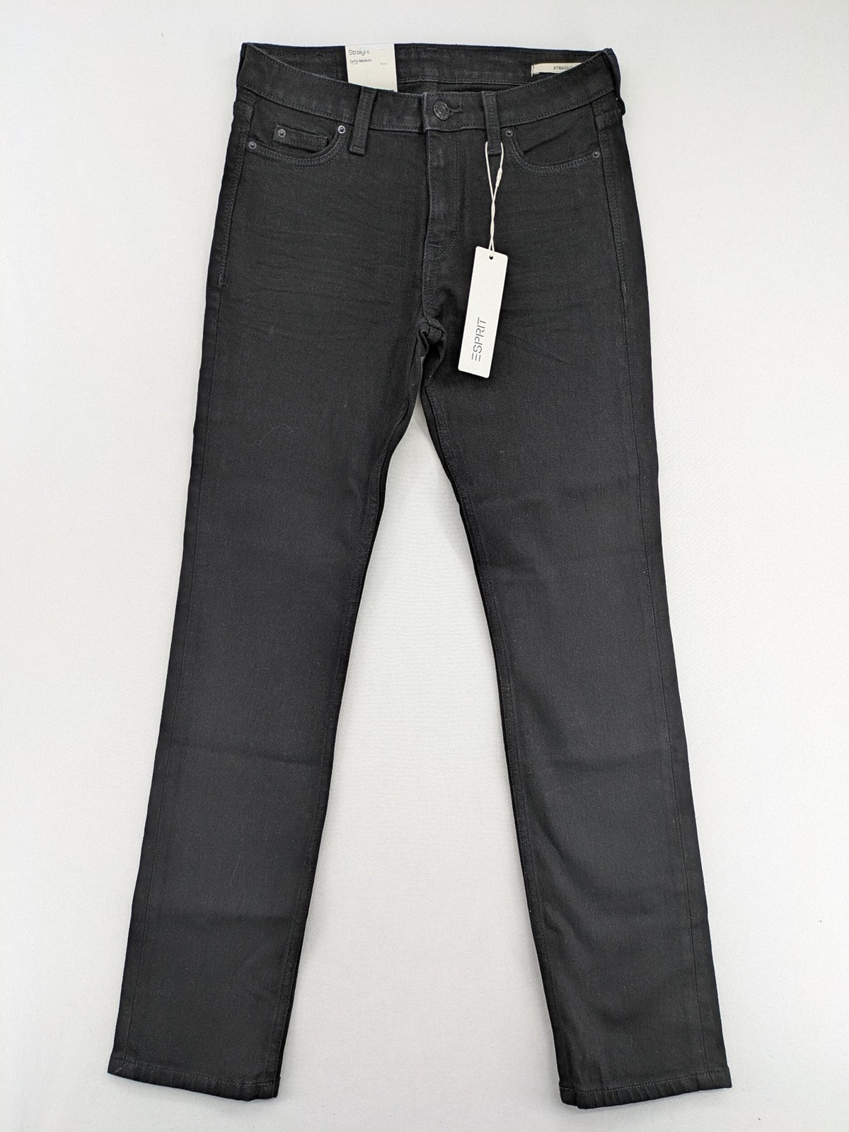 Esprit pink straight jeans medium rise classic design with logo detail.
