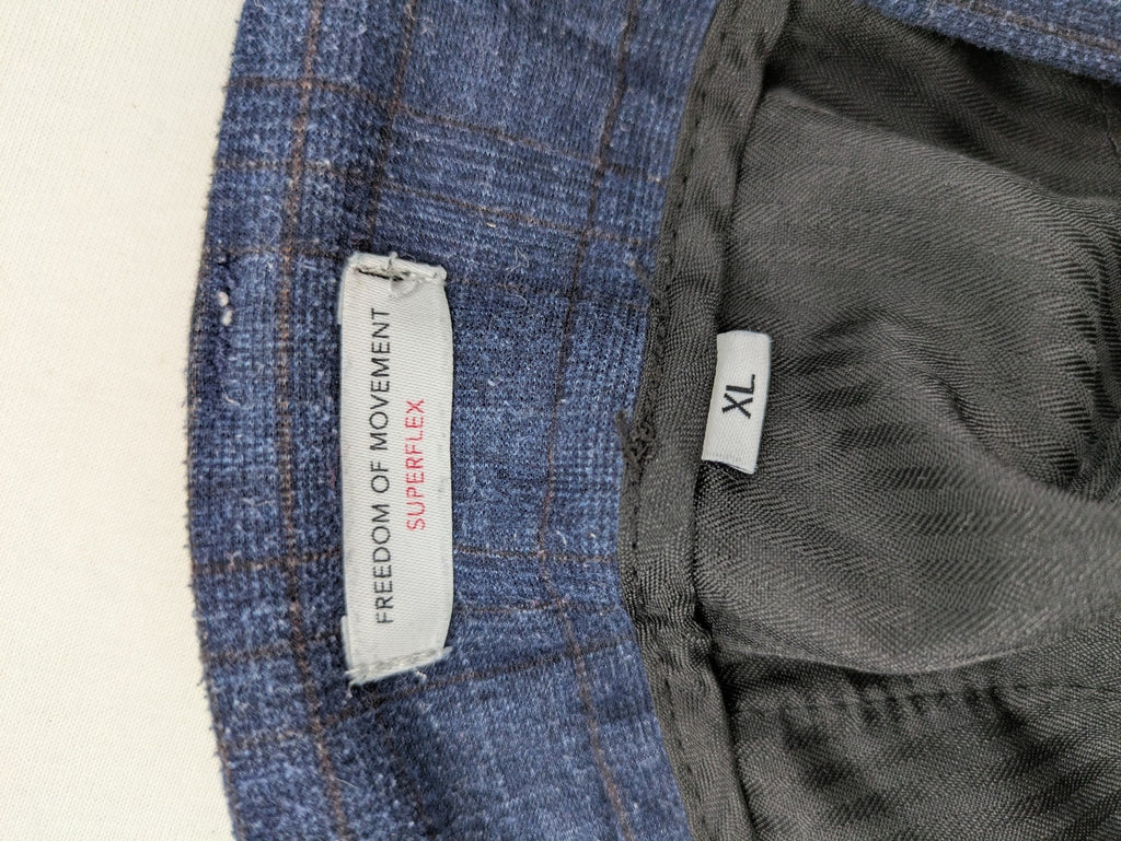 Lindbergh pink pants slim fit with blue-black check pattern and Superflex technology.