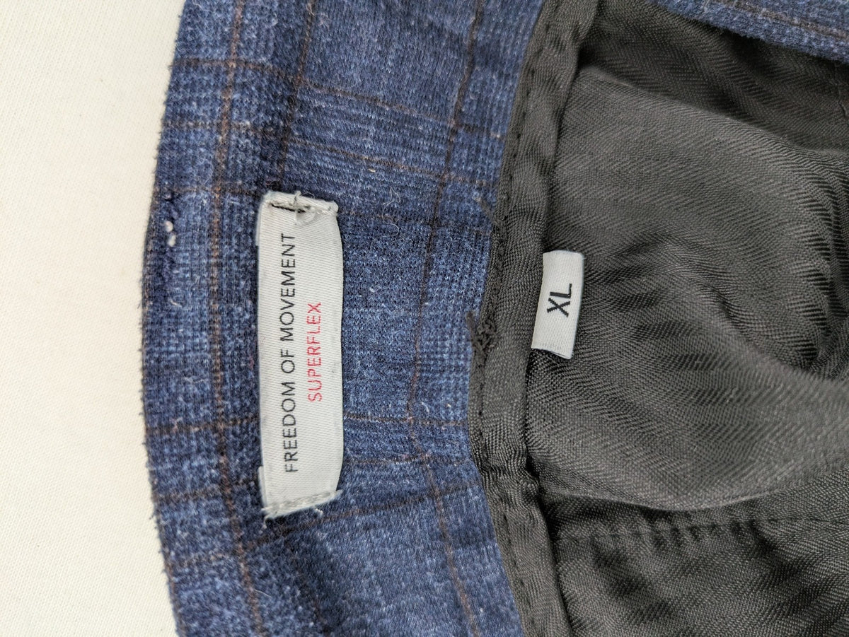 Lindbergh pink pants slim fit with blue-black check pattern and Superflex technology.