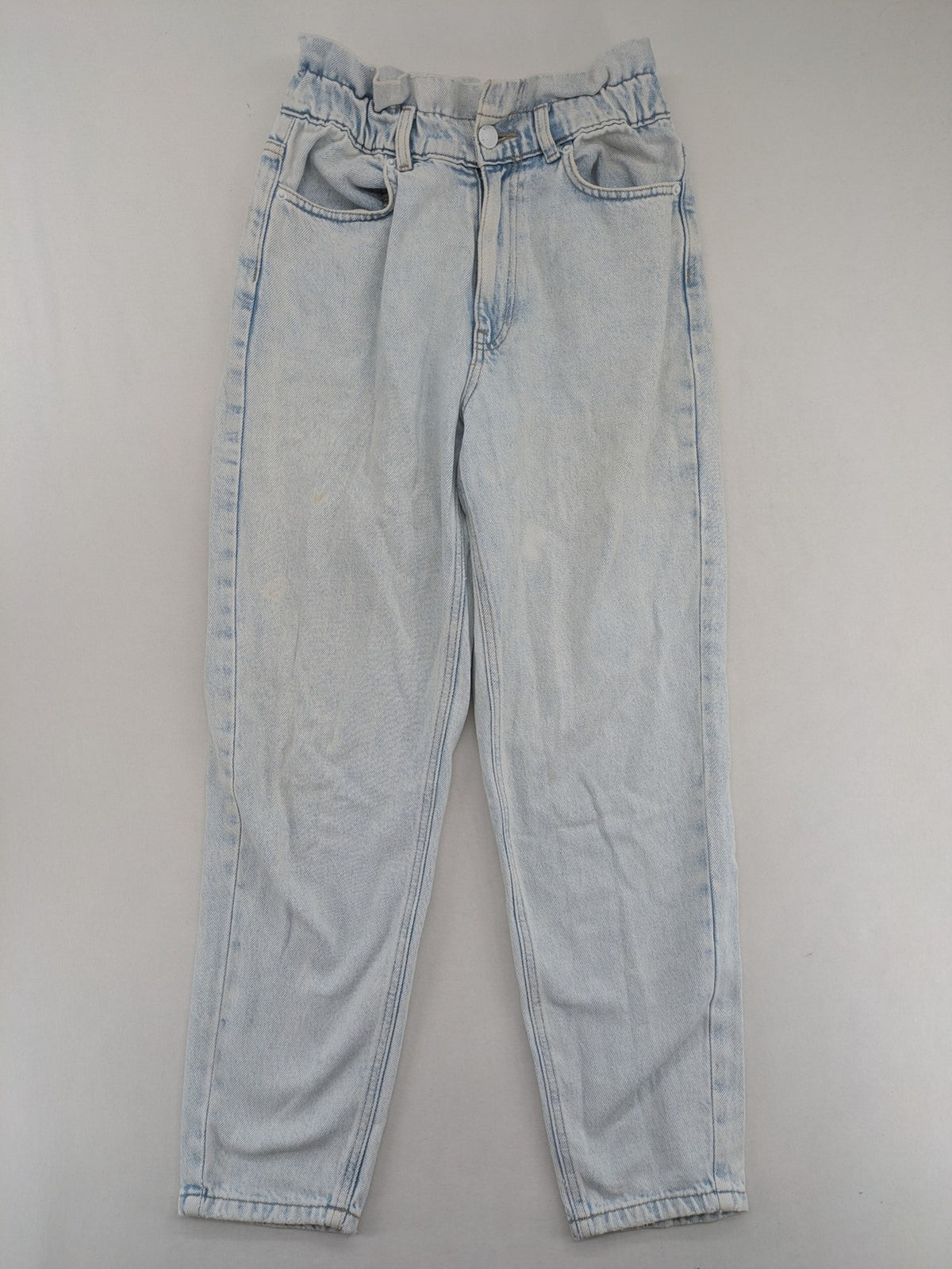FB Sister blue mom jeans high waist paperbag waistband stonewashed vintage style