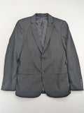 Zara Man grey blazer two-button design with structured silhouette and smooth lining.