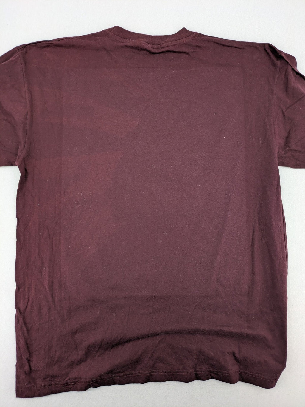 ADI band t-shirt burgundy with blue graphic parody of Adidas logo and Goku silhouette
