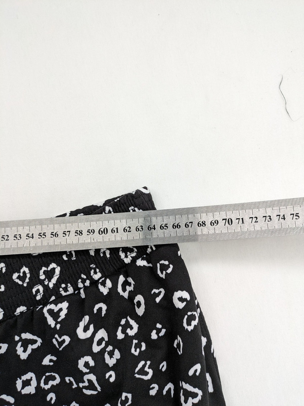 janina black and white pajama pants heart pattern elastic waistband stretch material