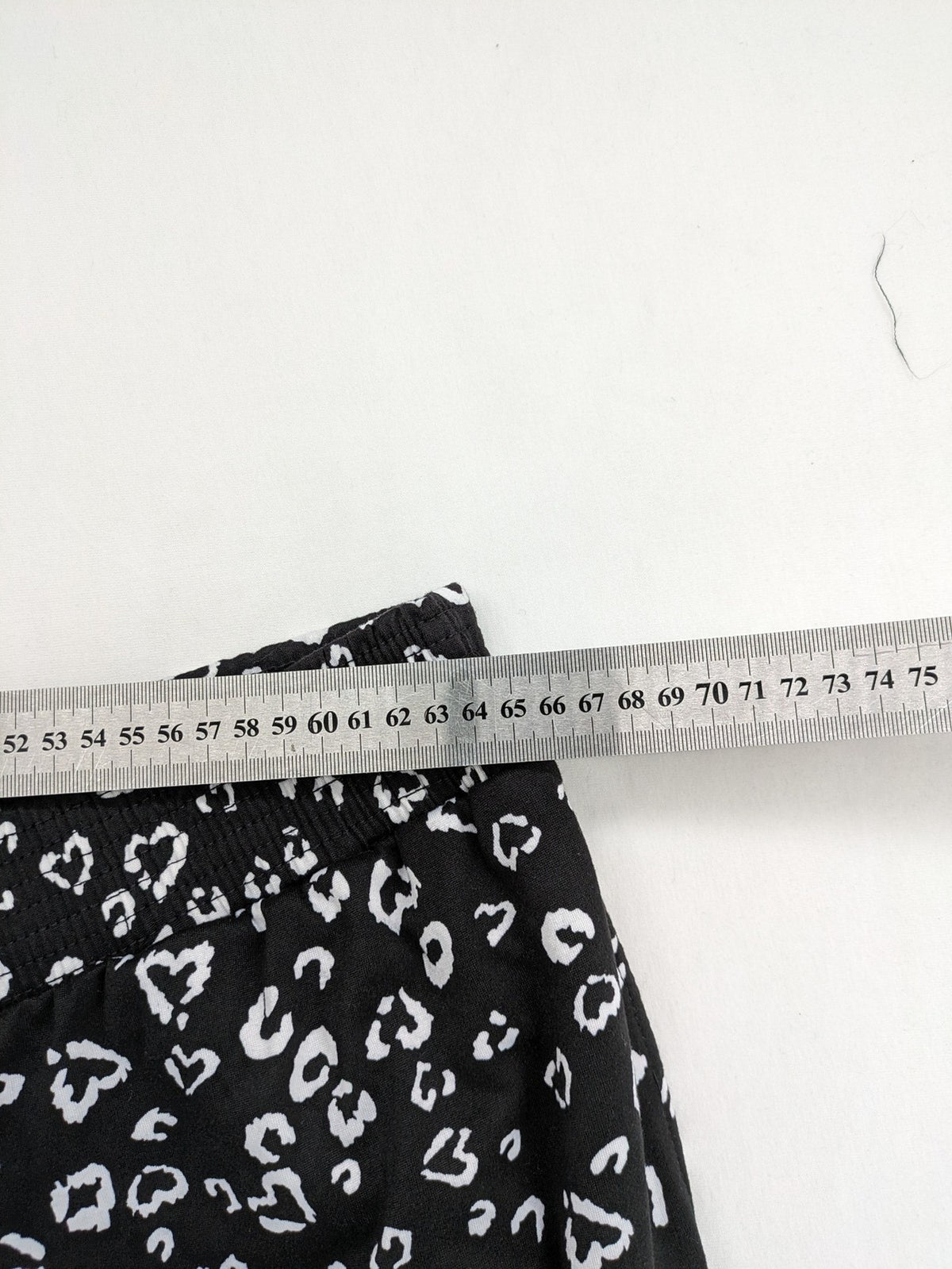janina black and white pajama pants heart pattern elastic waistband stretch material