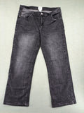 up2 fashion black straight jeans washed look 5-pocket design cotton blend