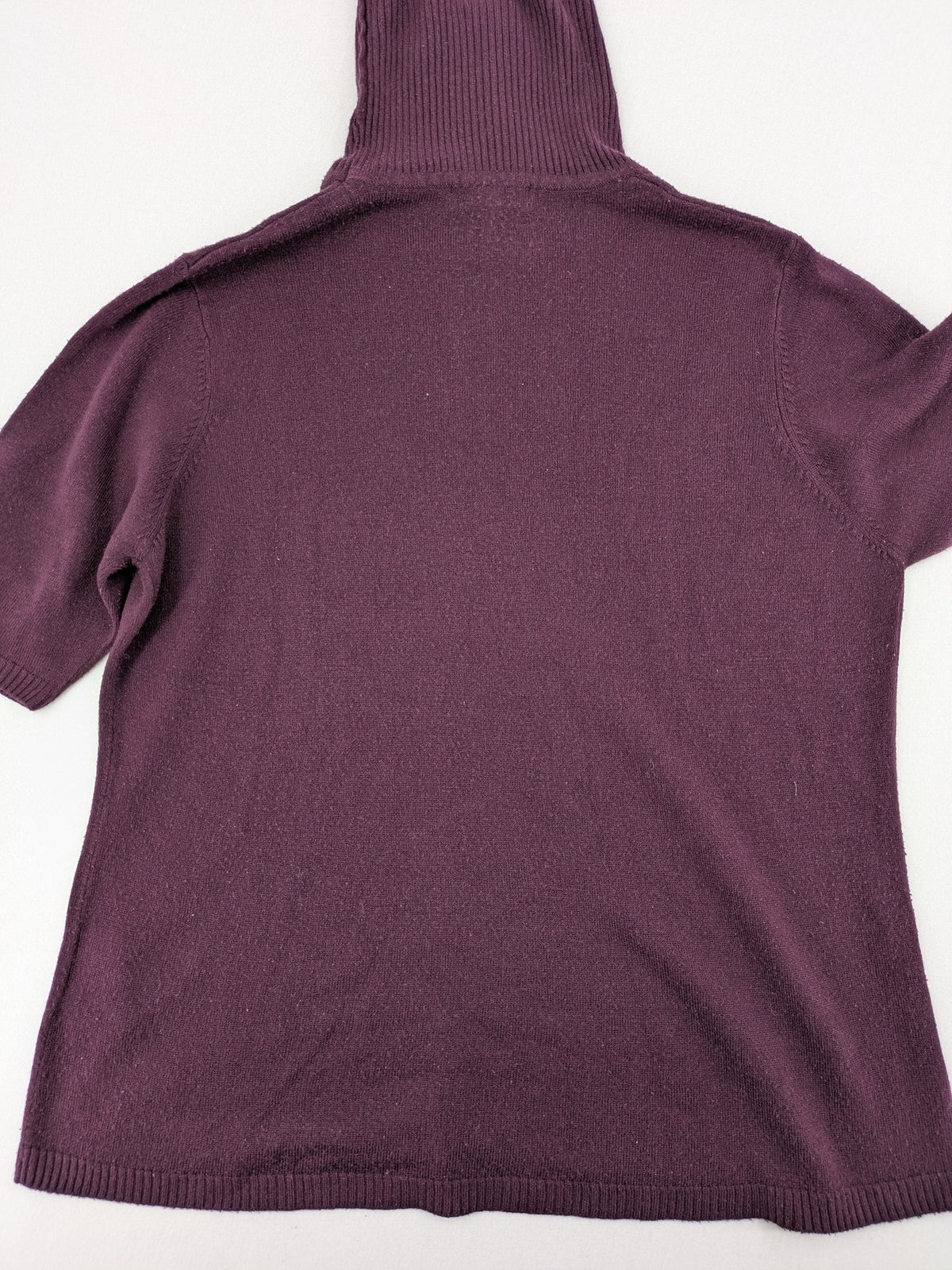 Mark Adam burgundy turtle neck jumper short sleeves soft knit material
