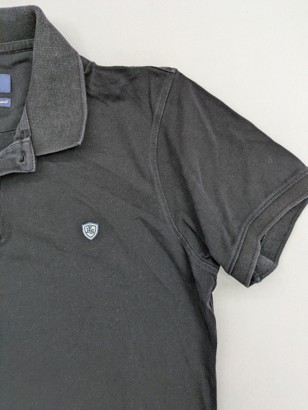 Lufian grey polo shirt short sleeve 100% cotton embroidered crest logo