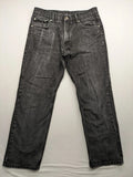 Manguun straight jeans black grey washed denim 5-pocket design regular fit
