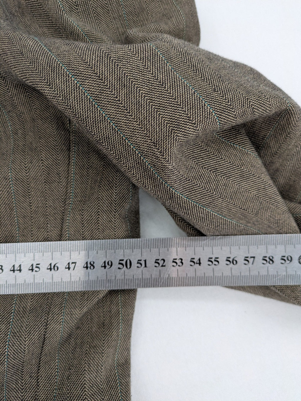 Springfield pink blazer with subtle pinstripe pattern and patch pockets.