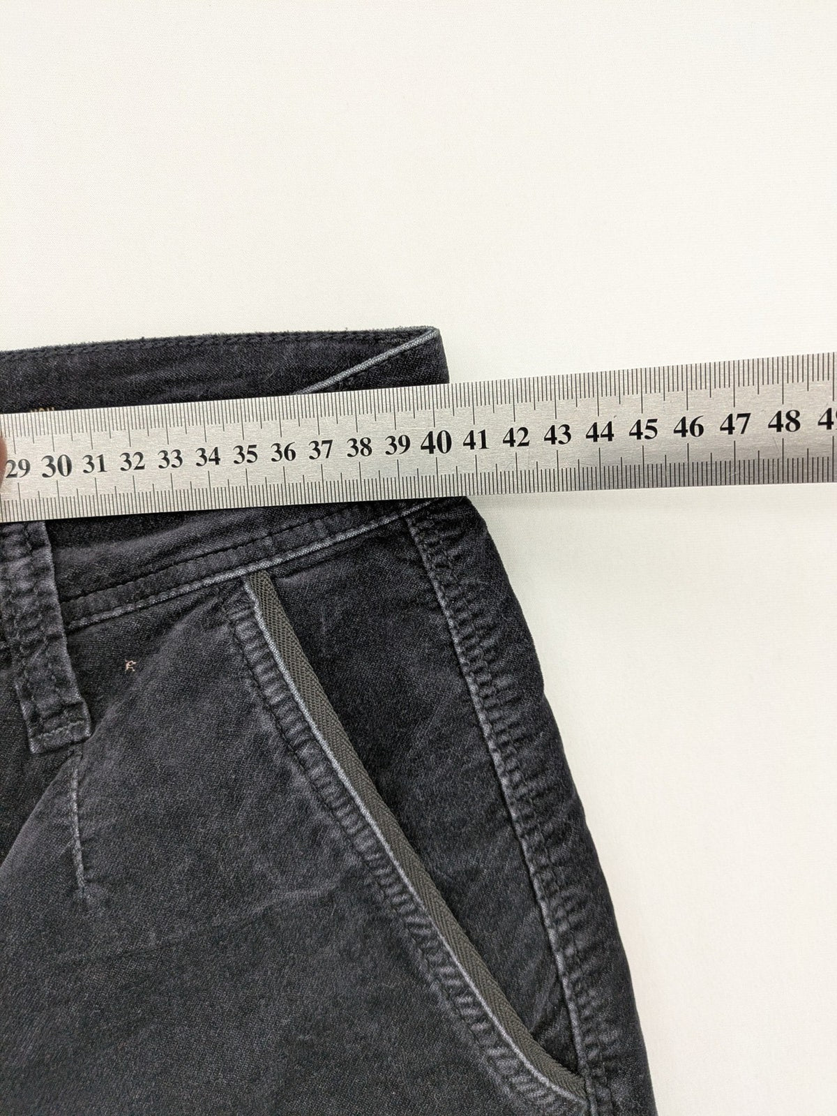 Mac Jeans grey cargo pants soft corduroy biker style with zipper details.