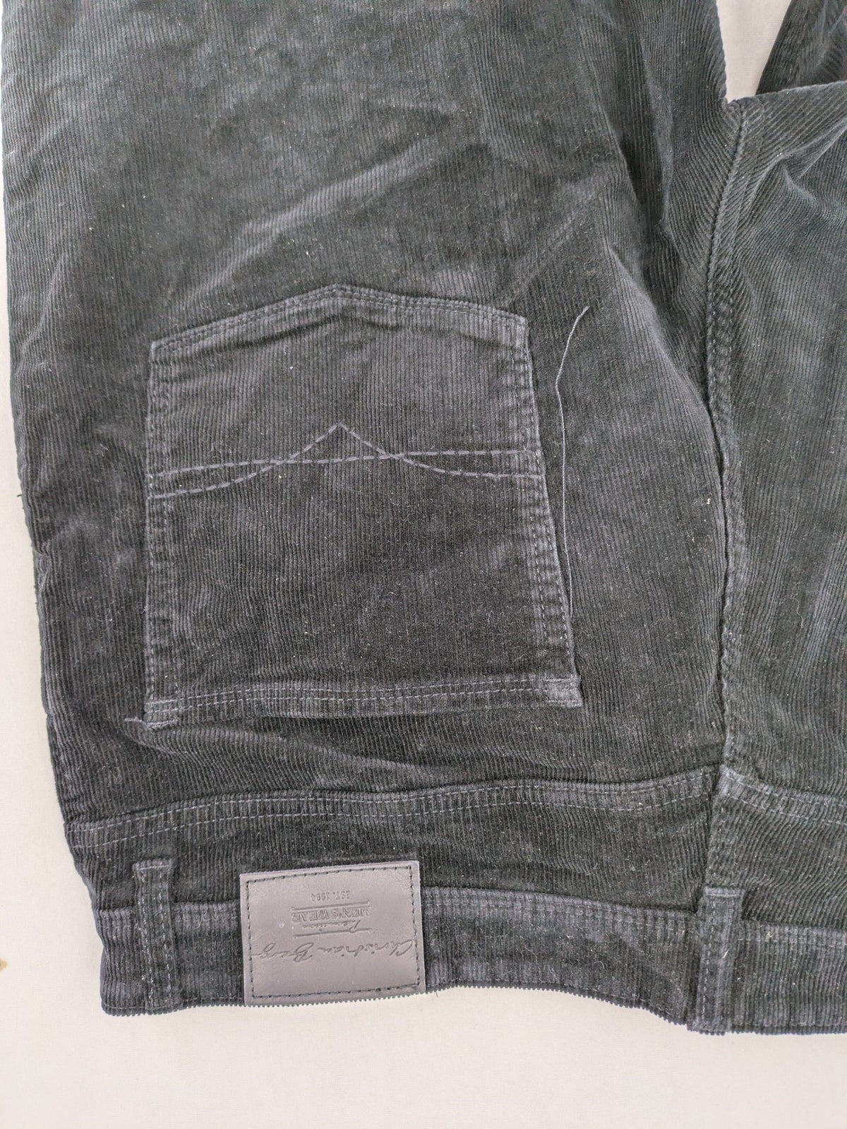 Christian Berg black cord pants straight fit 5-pocket design cotton blend