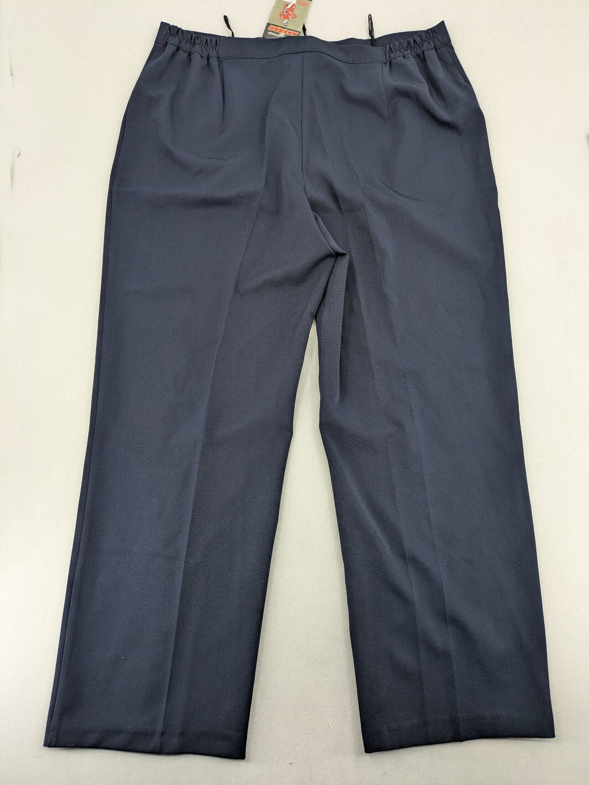 Baumwolle navy motorcycle pants with elastic waistband and classic straight cut design.