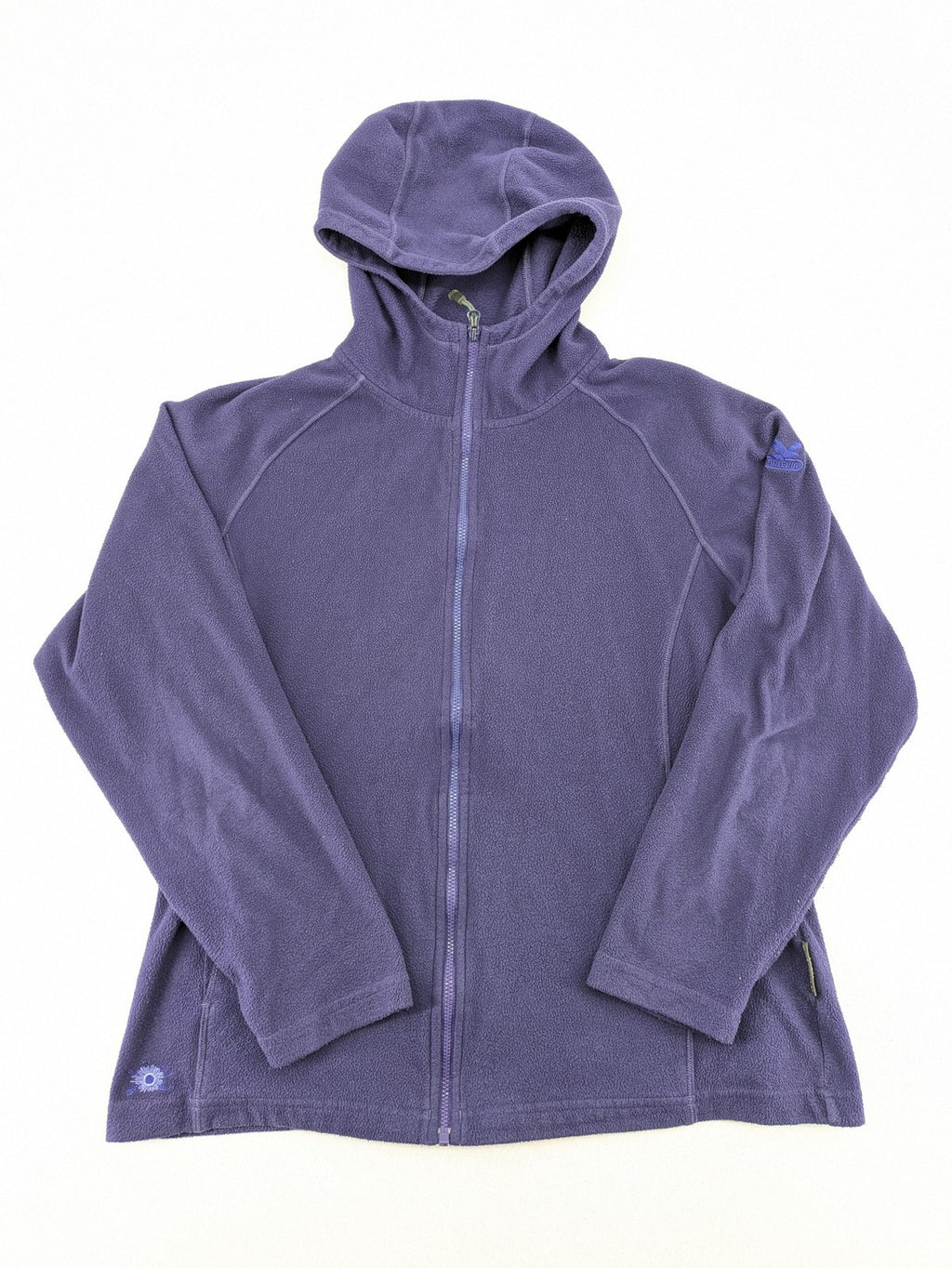SALEWA purple fleece jacket full zip with hood, soft Polarlite material, classic design.