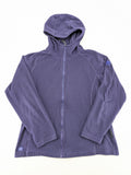 SALEWA purple fleece jacket full zip with hood, soft Polarlite material, classic design.