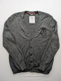 s.Oliver grey turtle neck jumper with varsity college patch and button closure.