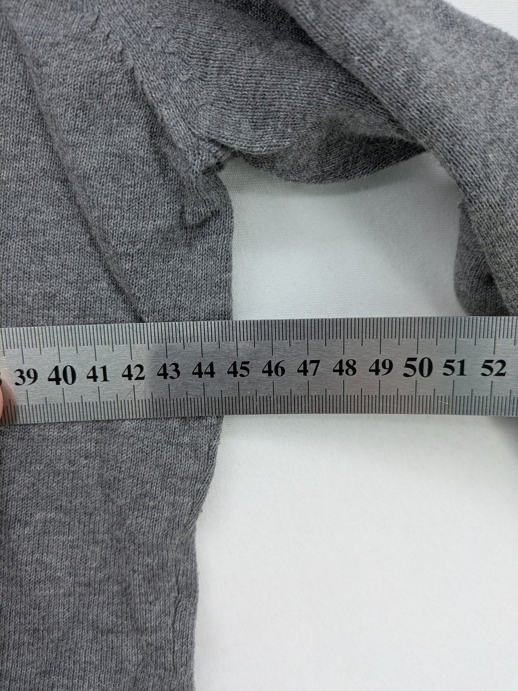 Esprit grey turtle neck jumper with V-neck, ribbed cuffs, 100% cotton.