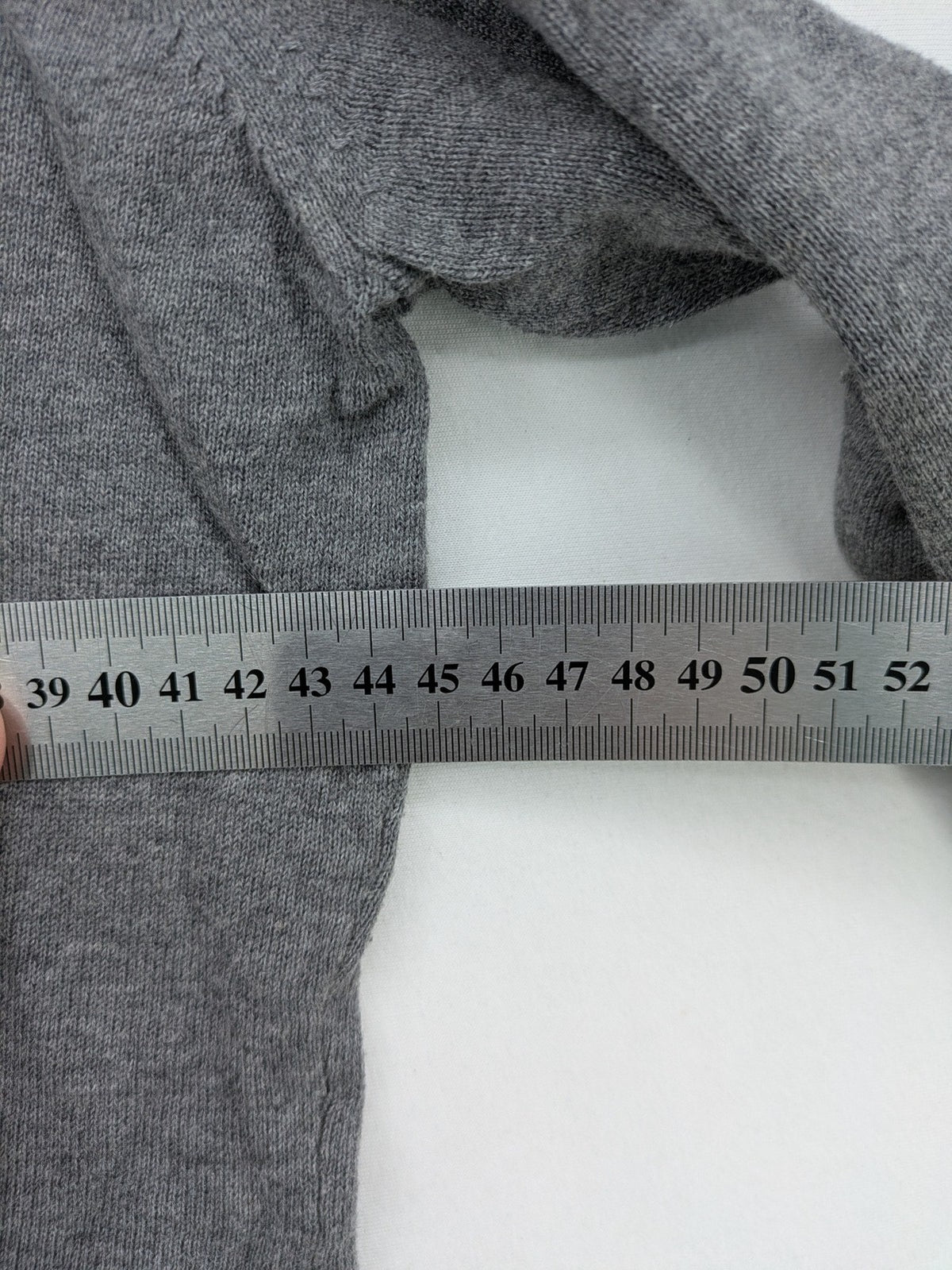 Esprit grey turtle neck jumper with V-neck, ribbed cuffs, 100% cotton.